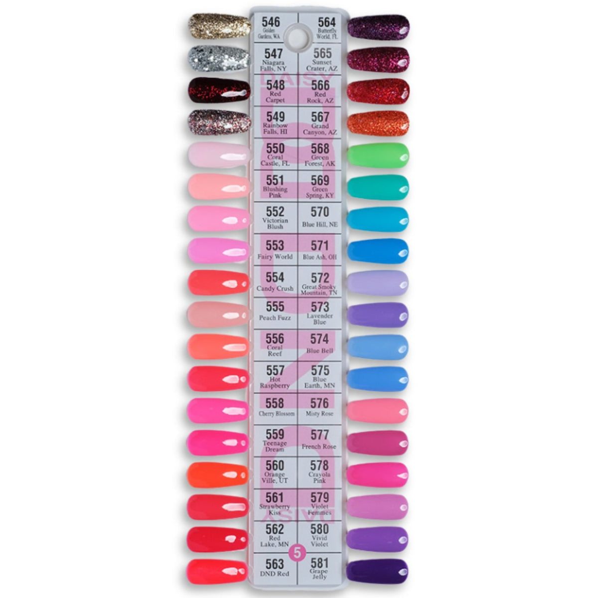 DND Color Chart Set 5 QQ Nail Supply