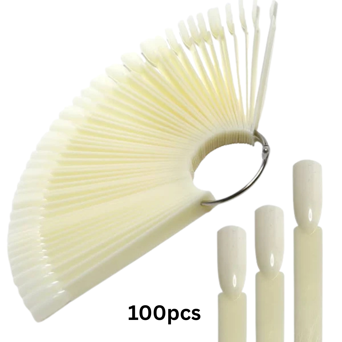 Natural Sample Tips with Ring (100pcs) | QQ Nail Supply