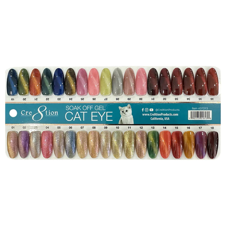 Cre8tion Cat Eye Color Chart (136) QQ Nail Supply