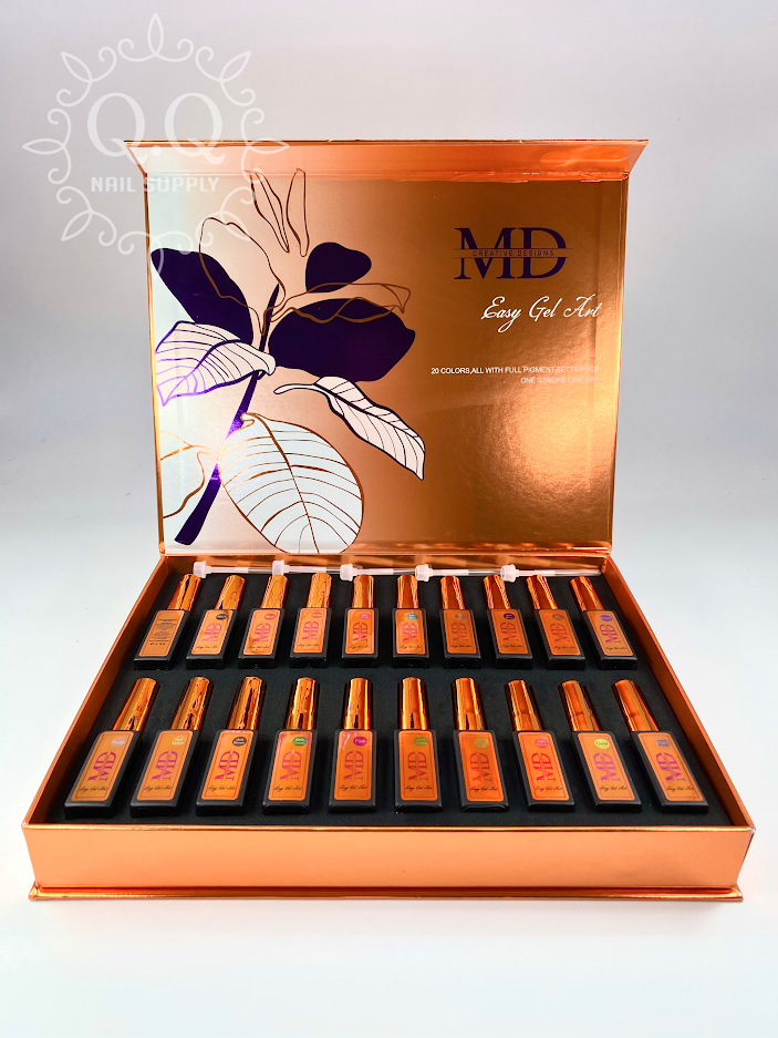 MD Easy Gel Detailing Nail Art Set (20 colors) QQ Nail Supply