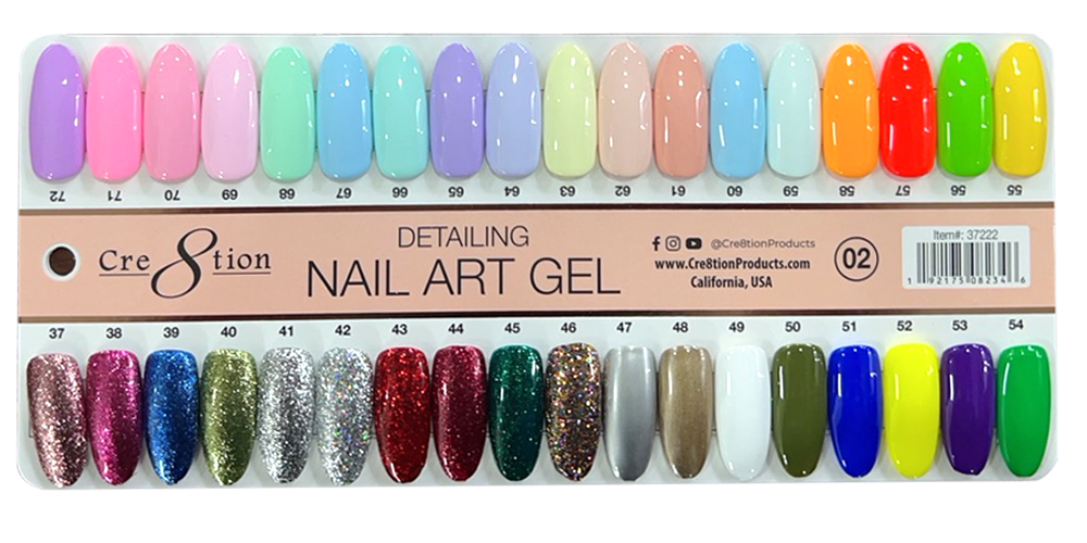 Cre8tion Detailing Nail Art Gel Whole Collection (72 Colors) – QQ