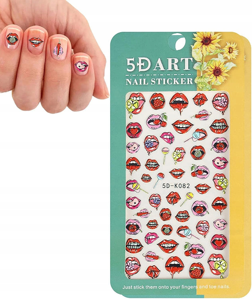 Lip 5D Nail Art Sticker