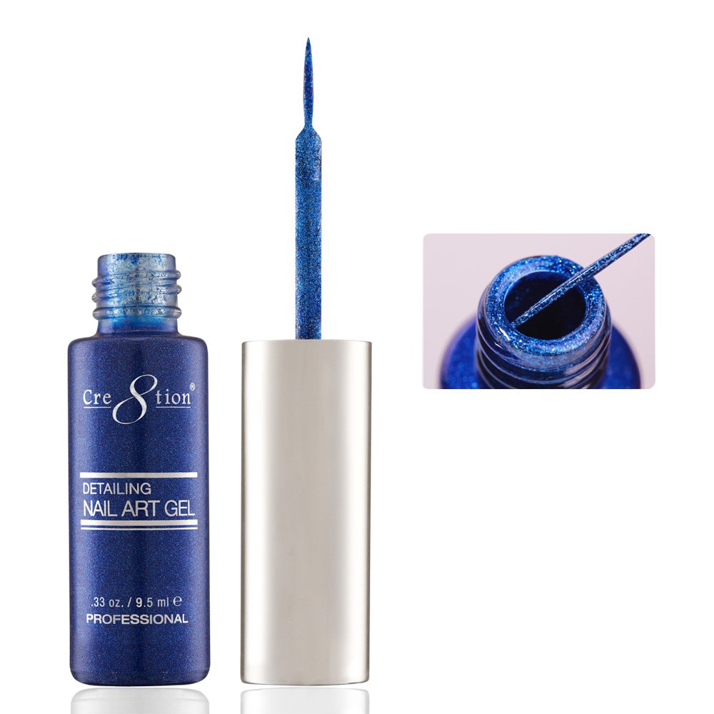 Cre8tion Detailing Nail Art Gel - 39 Blue Platinum