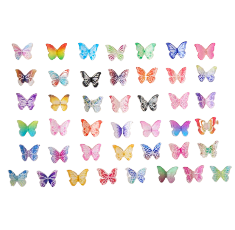 Iridescent 3d butterfly charms nail art 