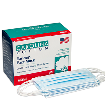 Carolina Cotton Face Mask - Blue (Case of 6)