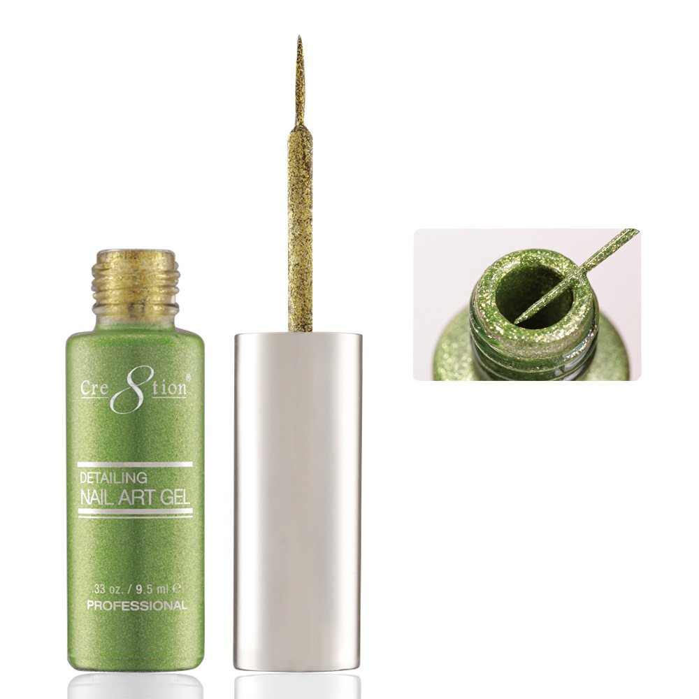 Cre8tion Detailing Nail Art Gel - 40 Green Blue Platinum