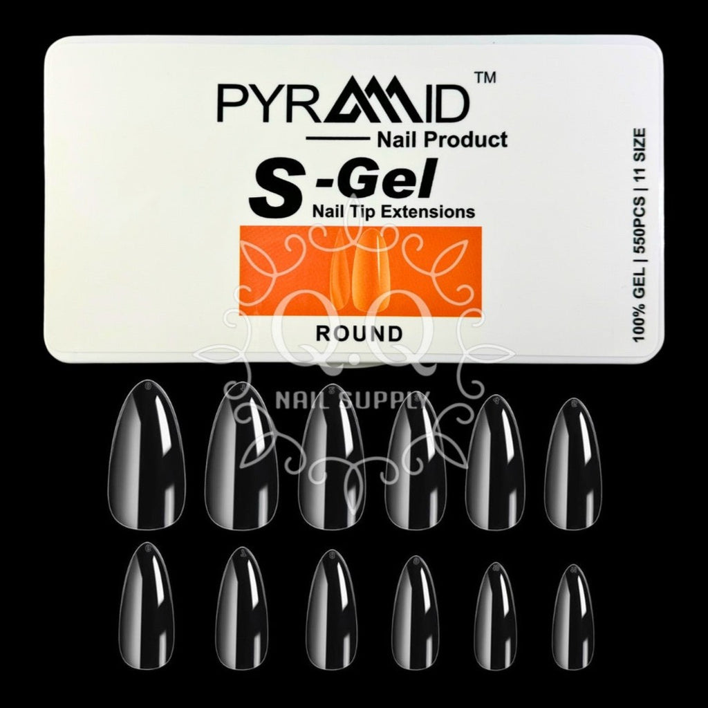 Pyramid Soft Gel Nail Tip Extensions - Round (550pcs)