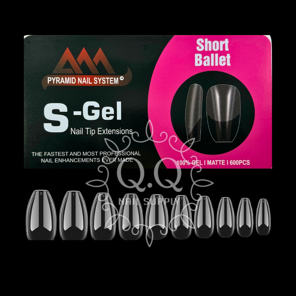 Pyramid Soft Gel Nail Tip Extensions - Short Ballet (600pcs)