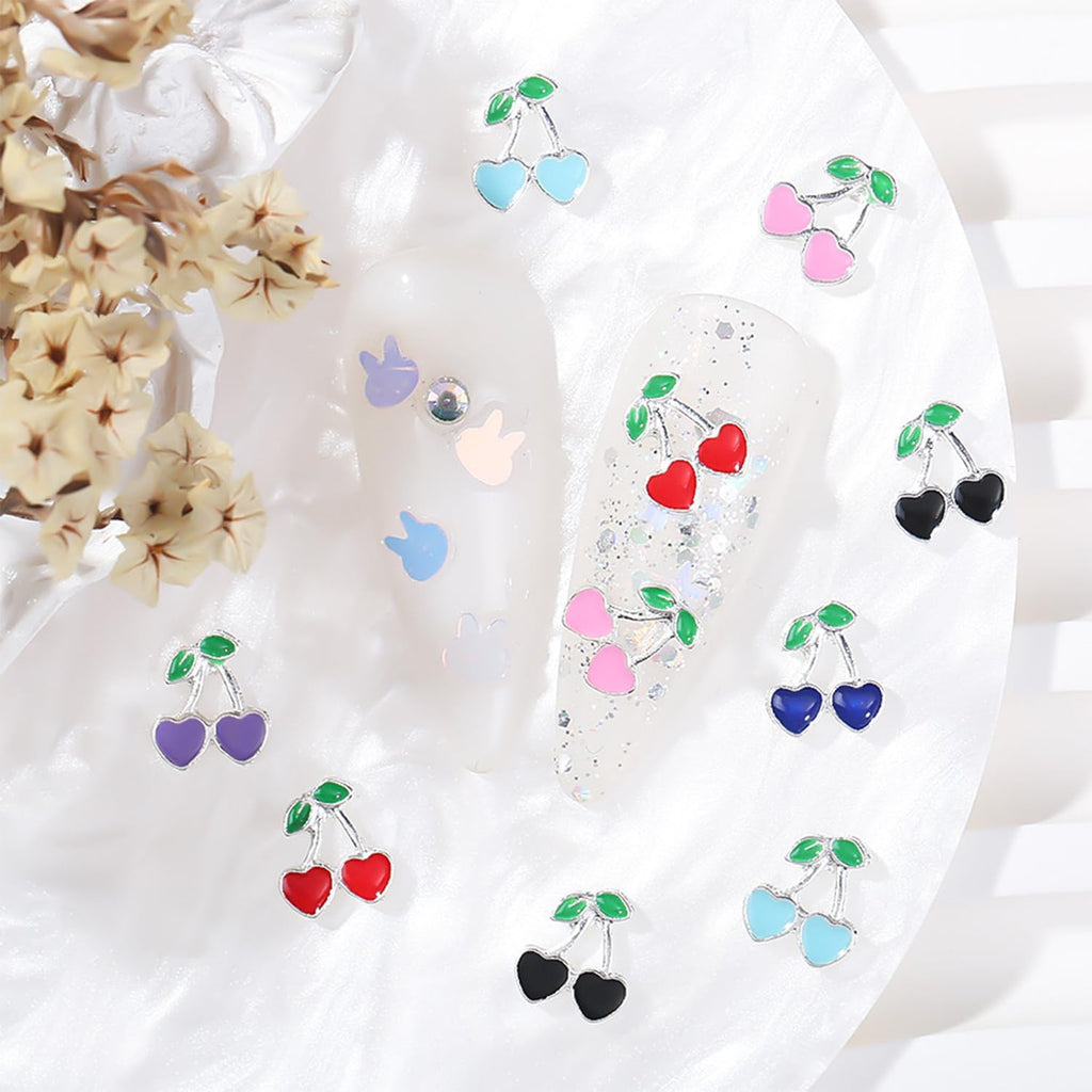 Cherry Heart Nail Charms (30pcs)