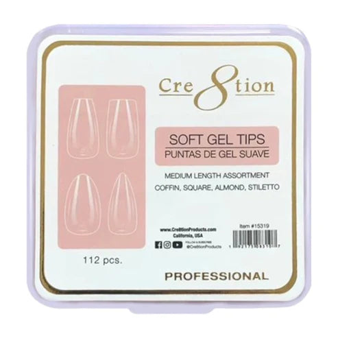 Cre8tion Assorted Soft Gel Tips - Medium