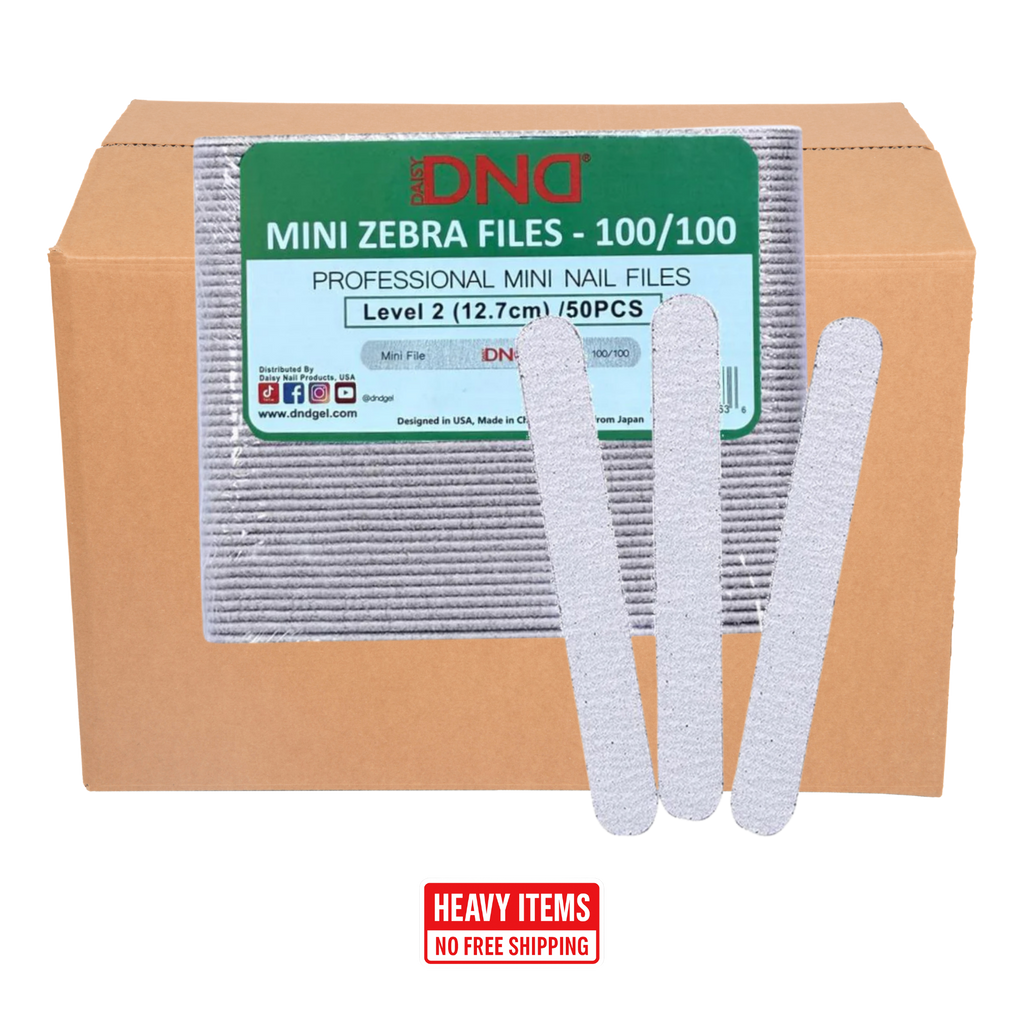 DND Level 2 Mini Zebra Nail Files - 100/100 (Case) | QQ Nail Supply