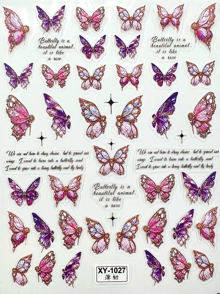 Pink & Purple Butterfly Stickers
