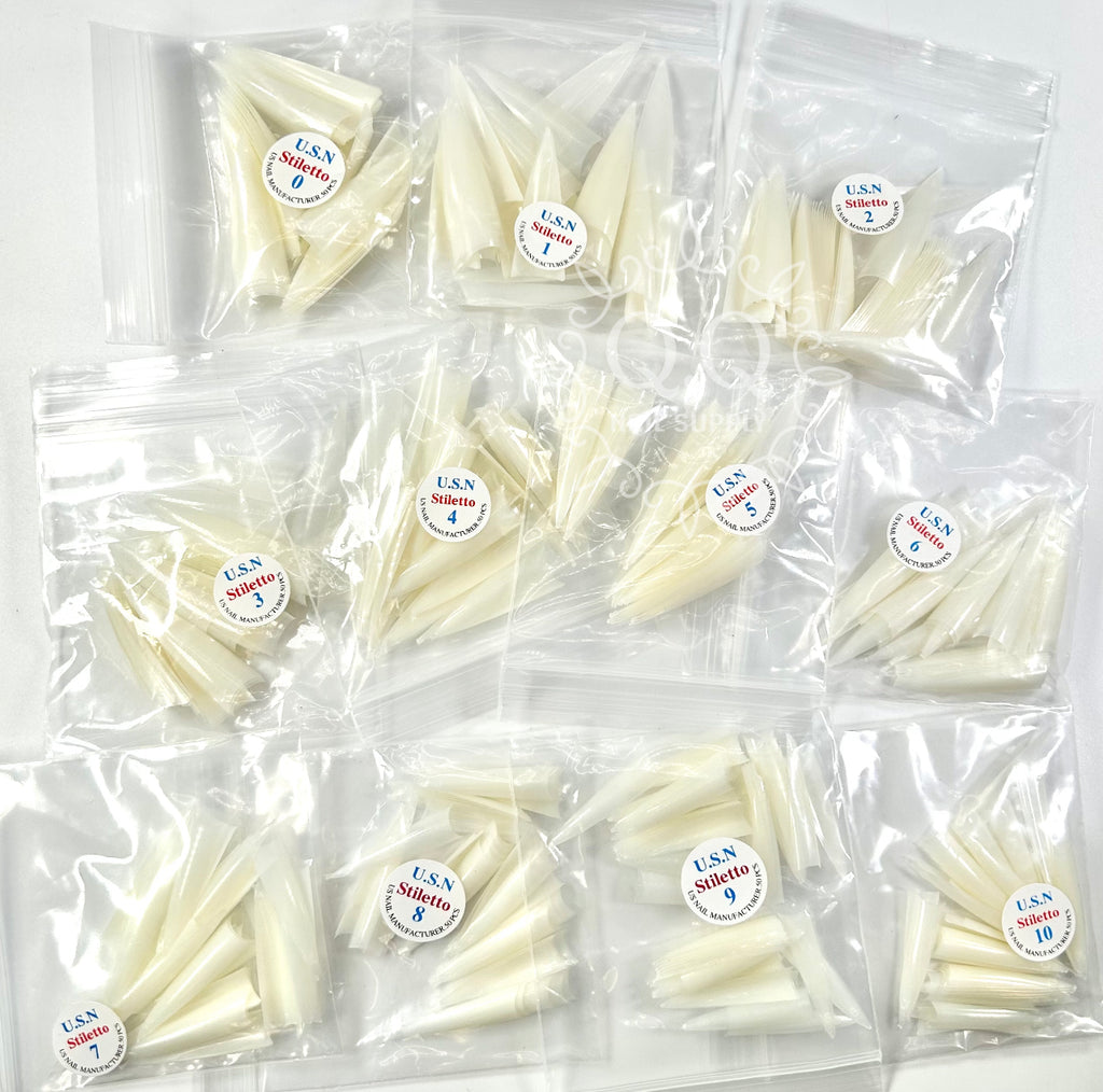 USN Natural Stiletto Tips (All Sizes)