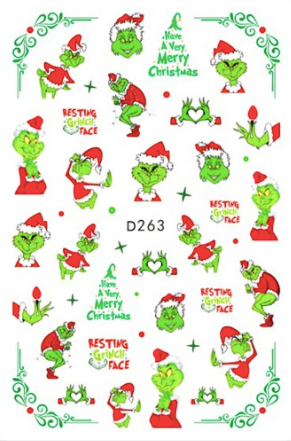 Grinch Christmas Stickers D263