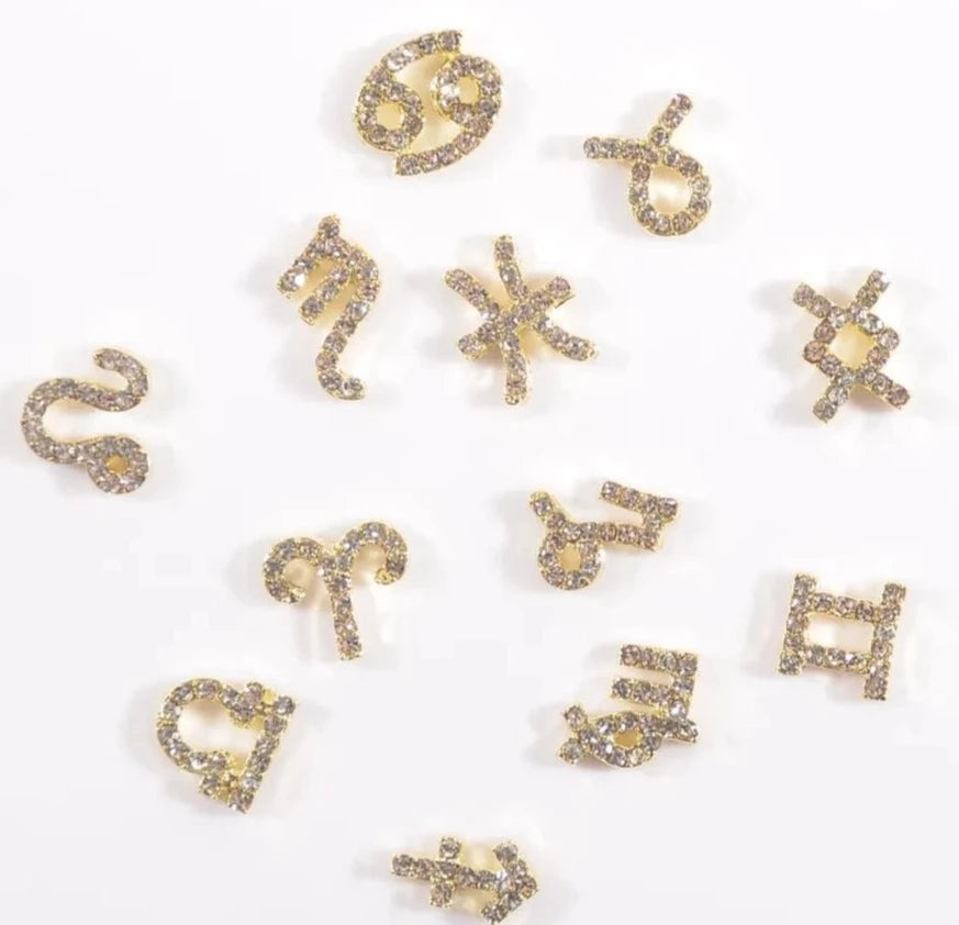 Zodiac Alloy Nail Charms