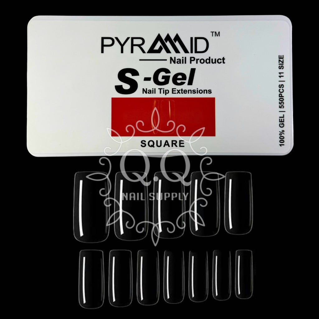 Pyramid Soft Gel Nail Tip Extensions - Square (550pcs)