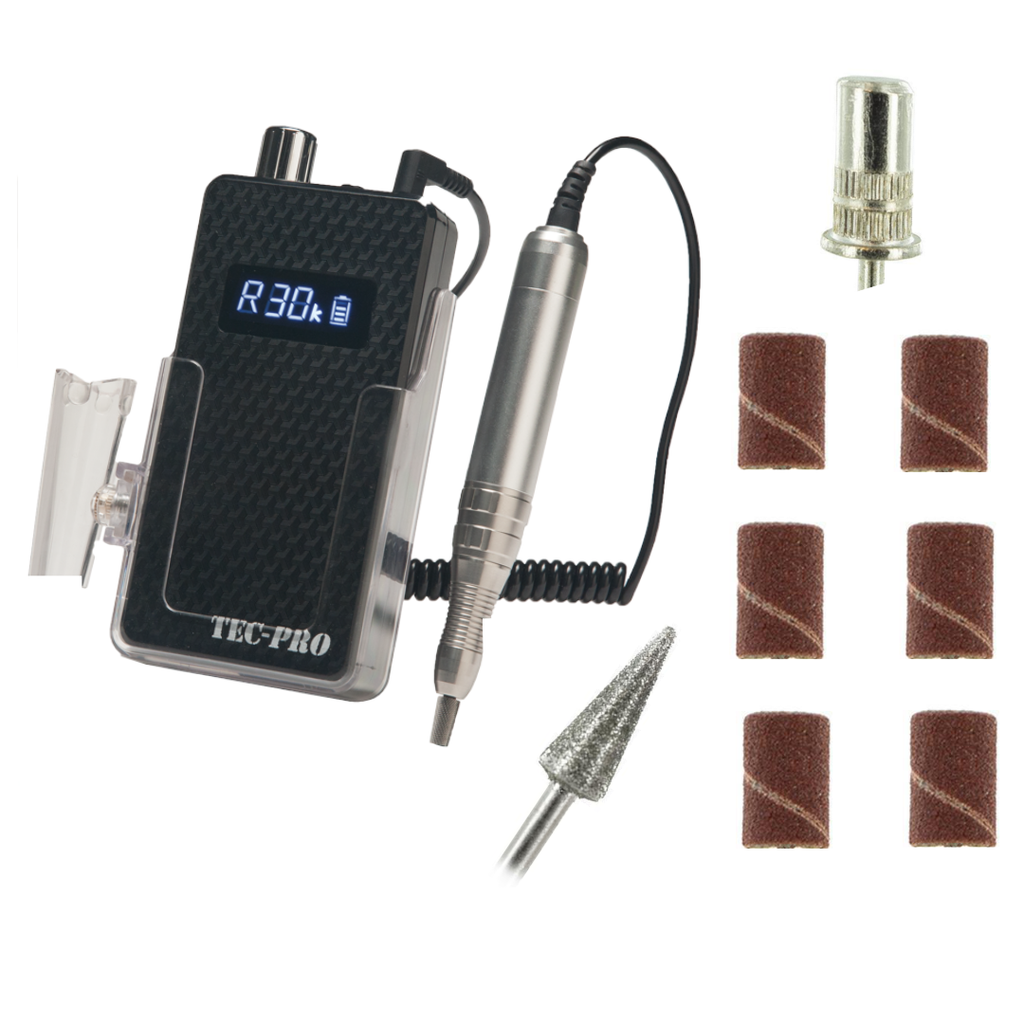 Tech-Pro Portable Rechargeable Manicure Drill (Black)