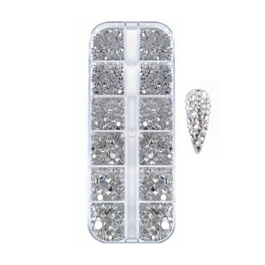 Silver Nail Rhinestones