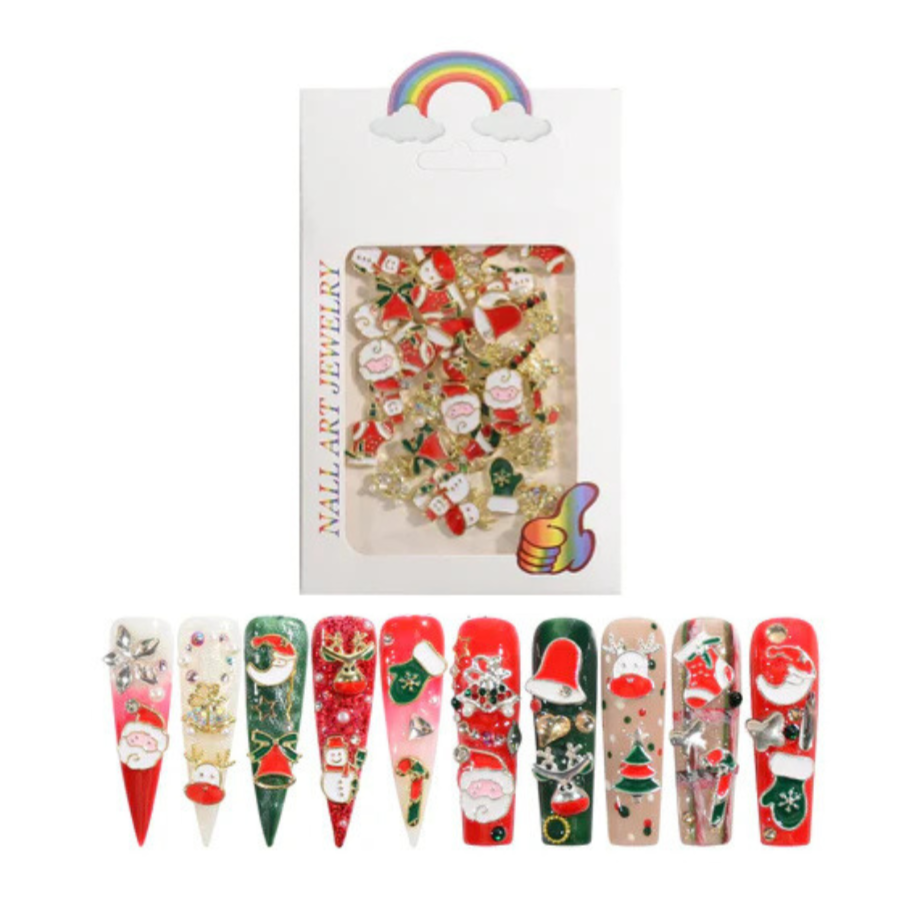 Christmas Nail Charms - Gold (100pcs)
