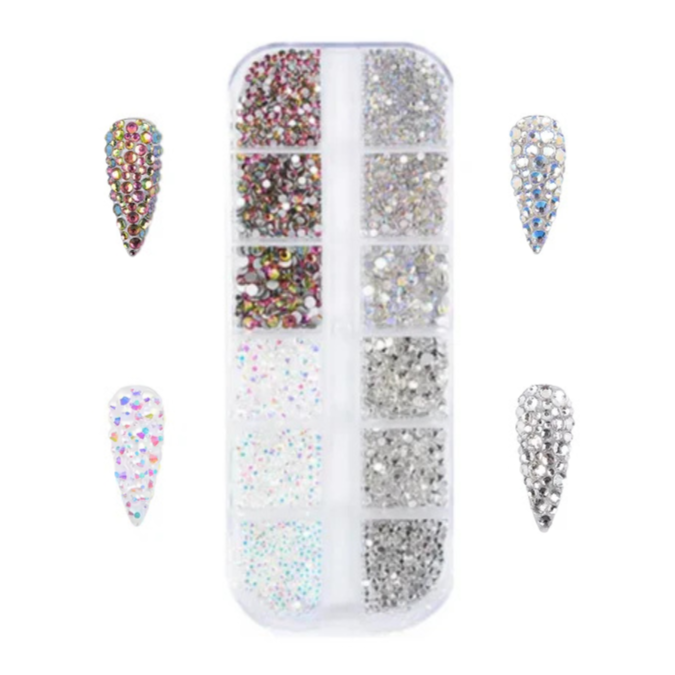 Silver AB Mermaid Mix Nail Rhinestones
