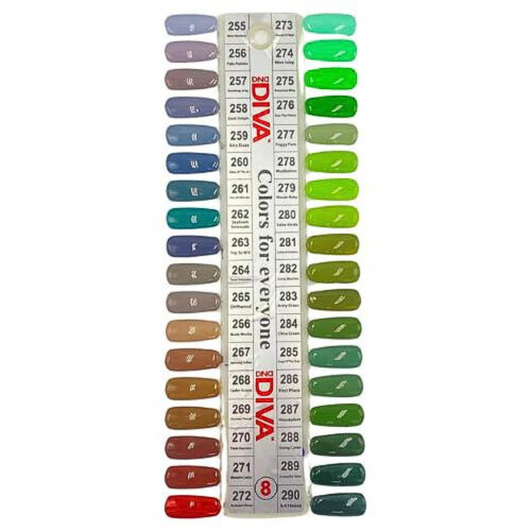 Divia Color DND Diva Color Chart Set 8 – QQ Nail Supply