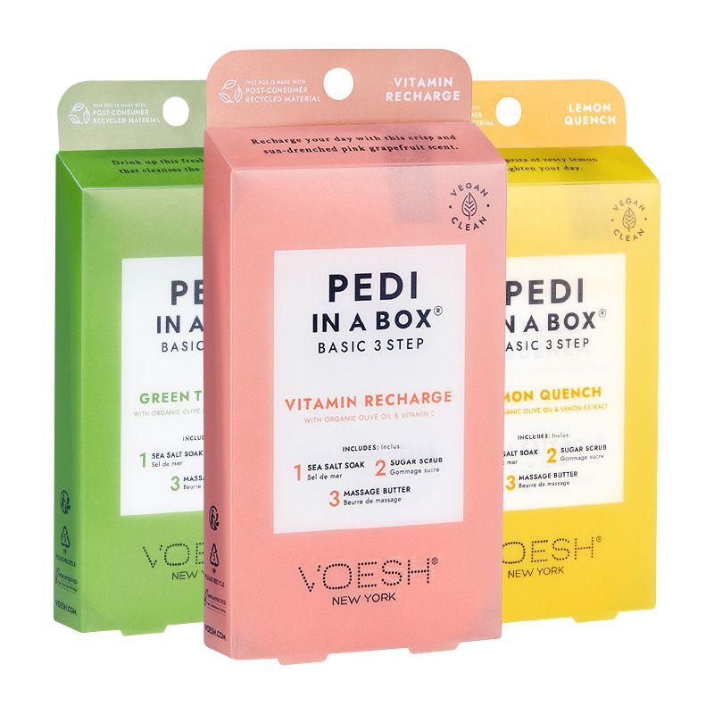 Voesh 3 Step Pedi In A Box - Single Pack (4 Scents)