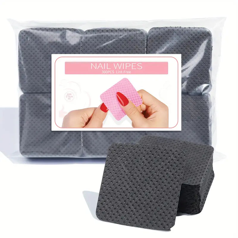 Lint Free Nail Wipes (Black)