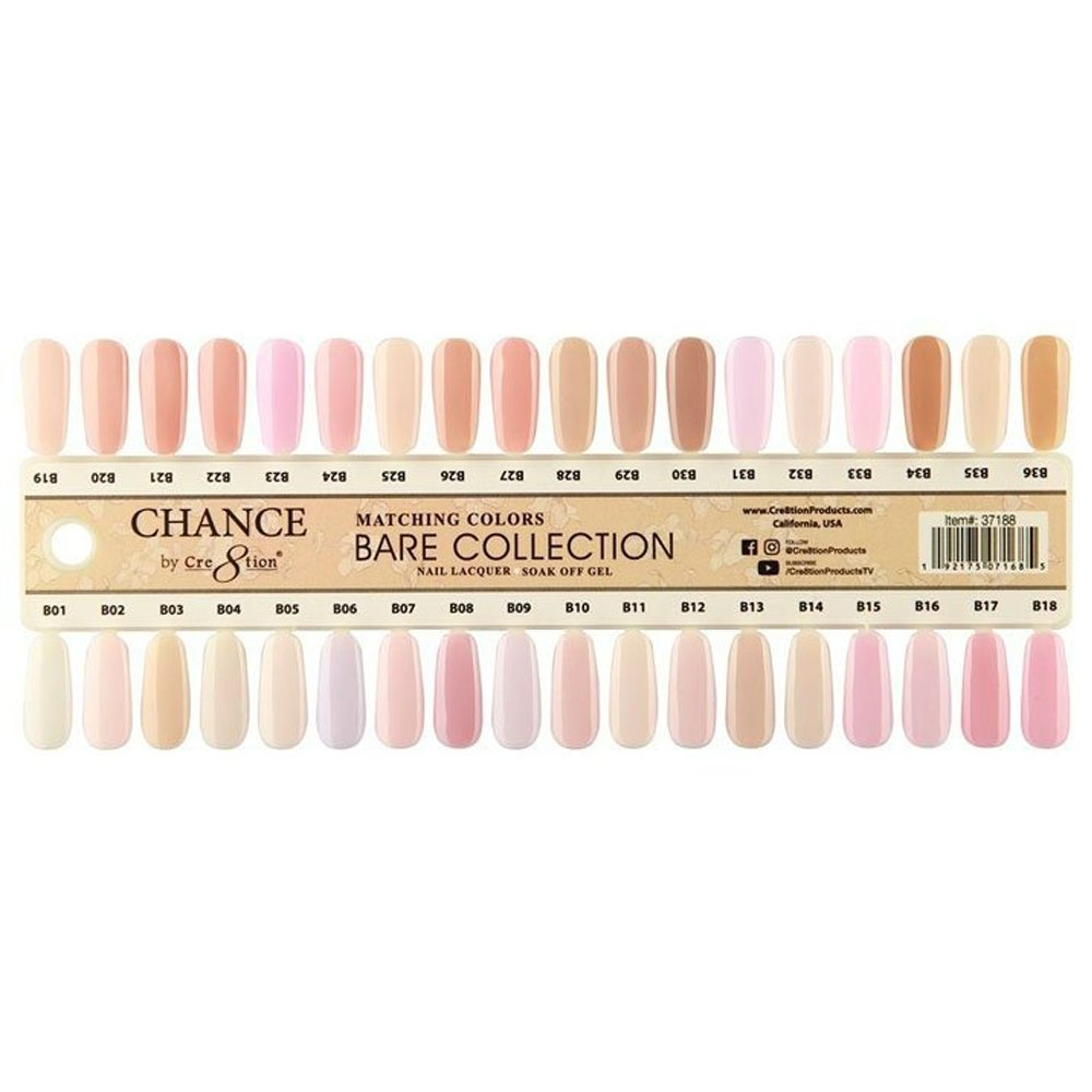 Cre8tion Chance Bare Collection Color Chart