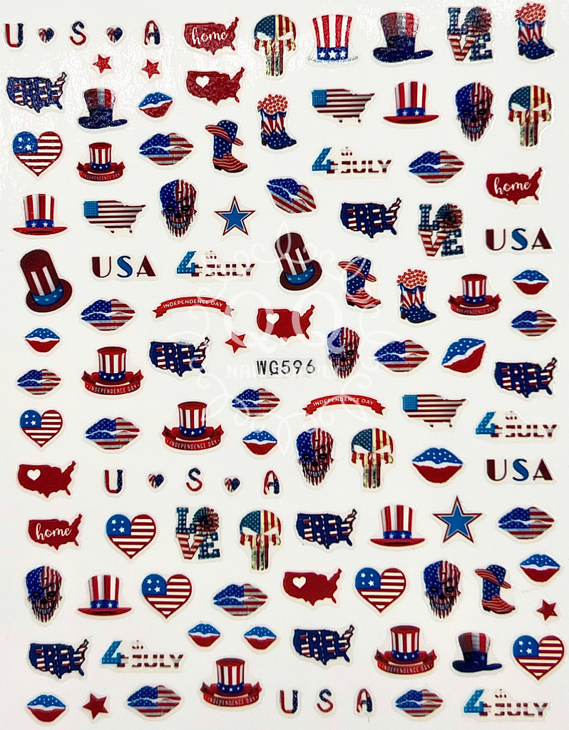 July 4th & USA Nail Art Sticker