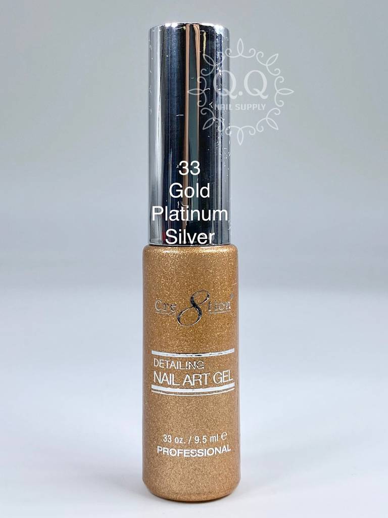 Cre8tion Detailing Nail Art Gel - 33 Gold Platinum 4