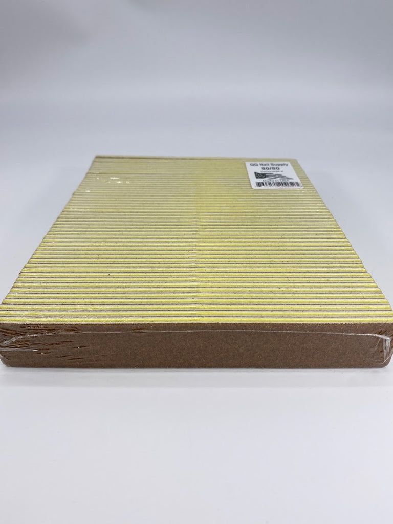 Brown-Yellow Center Wide Jumbo Nail File (Grit-80/80)(50pk)