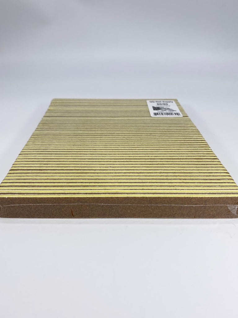 Brown-Yellow Center Square Nail File (Grit-80/80)(50pk)