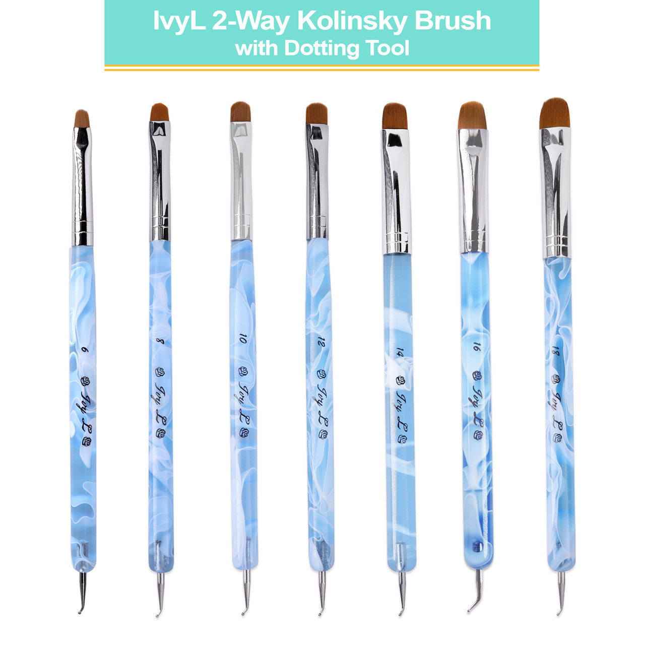 Ivyl Ivy L. French Brush - Blue Marble Acrylic – QQ Nail Supply