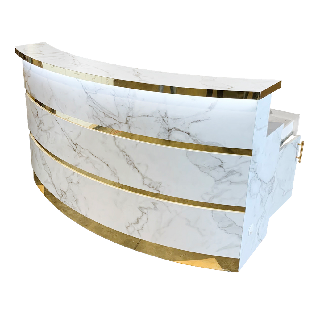 WhaleSpa Gold & Marble Reception Desk